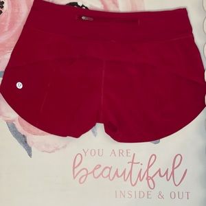 lululemon speed up short 2.5” red